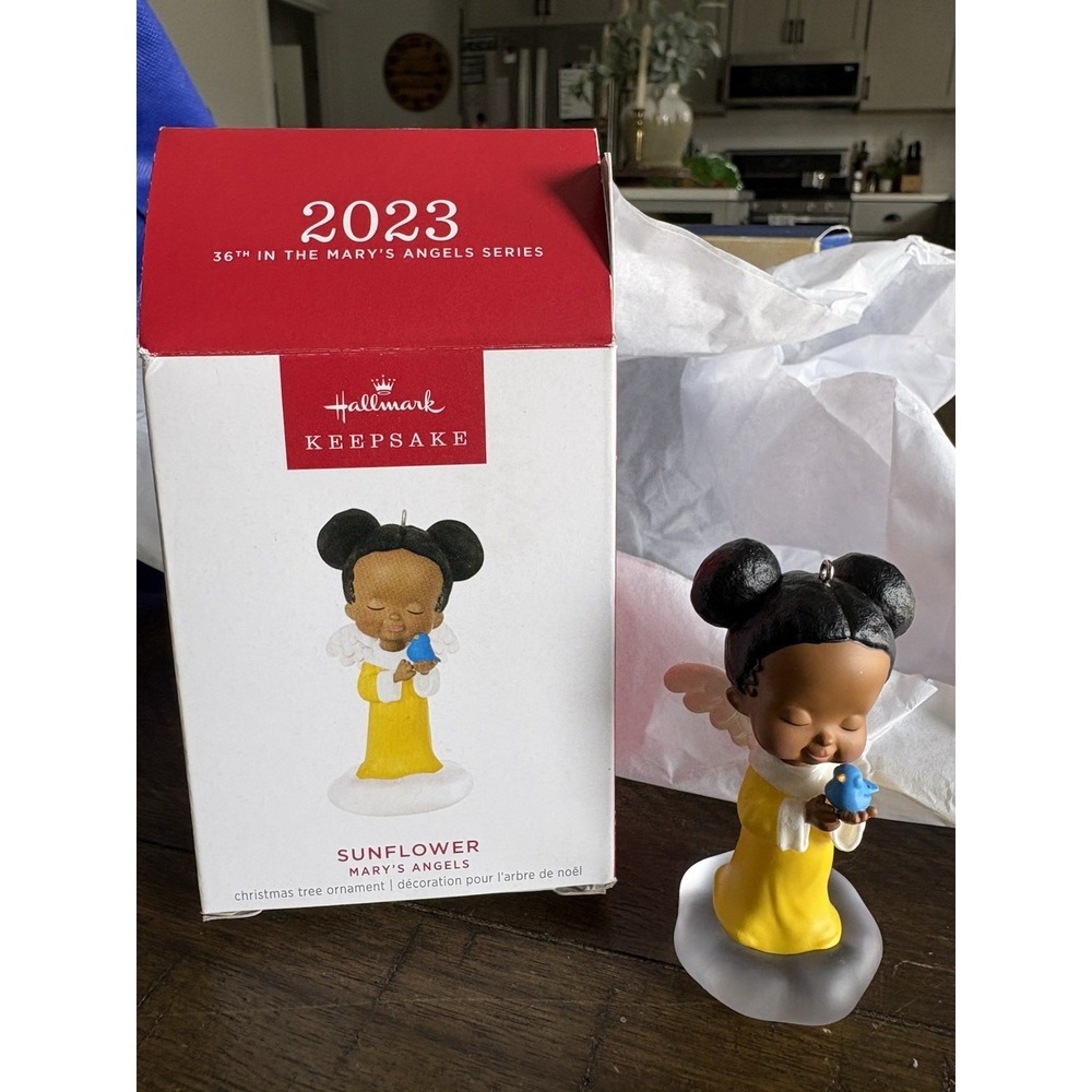 Hallmark 2023‎ SUNFLOWER Signed Mary's Angels #36 Series Keepsake  Ornament NIB